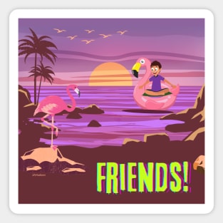 Flamingo Friends Magnet